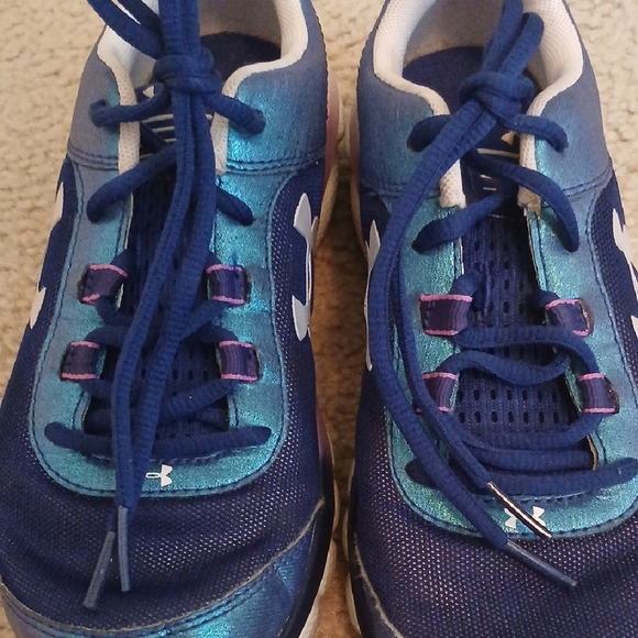 Girls Under Armour Purple and Blue Sneakers - Picture 9 of 9
